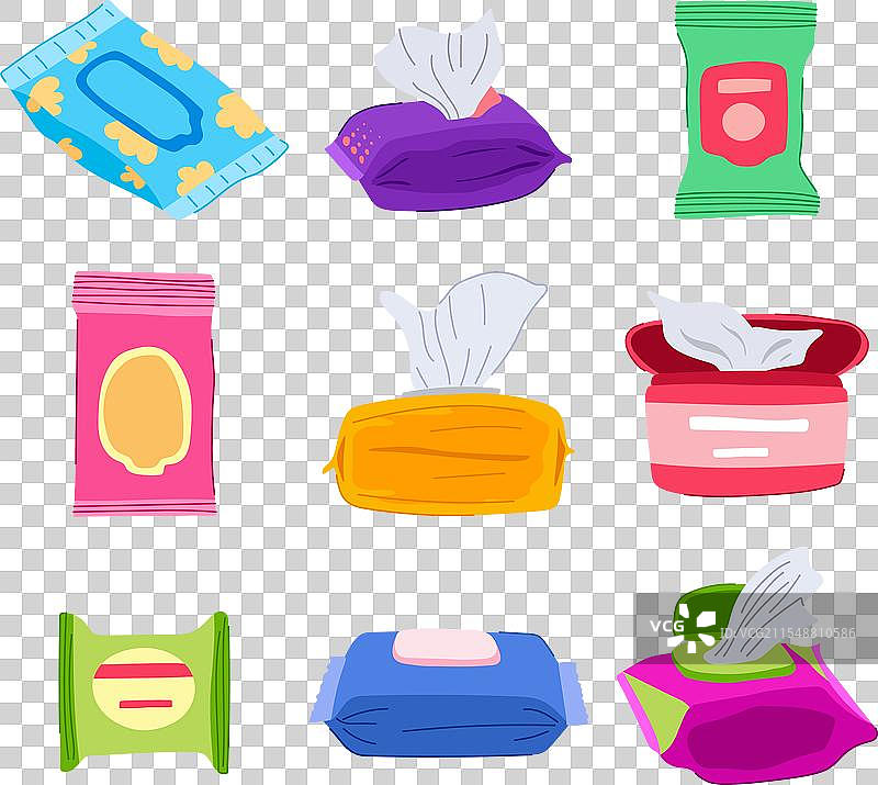 卡通化妆卸妆湿巾套装图片素材