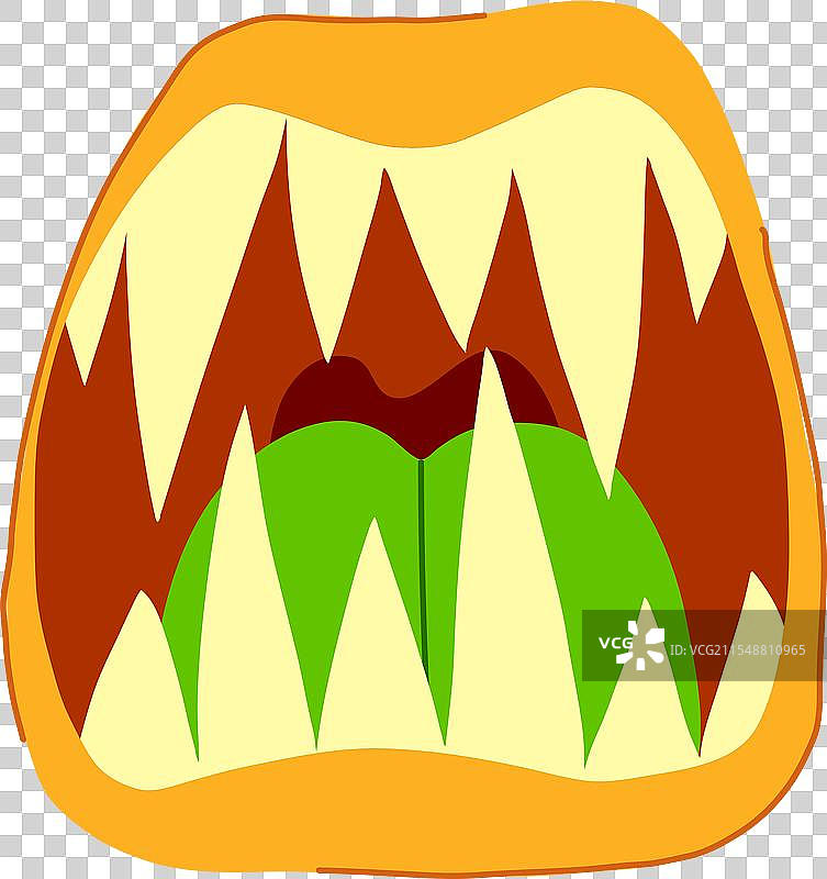 鲨鱼怪物的卡通嘴巴图片素材