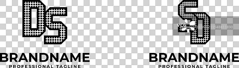 适合的字母ds和sd点状单字母组合标志图片素材