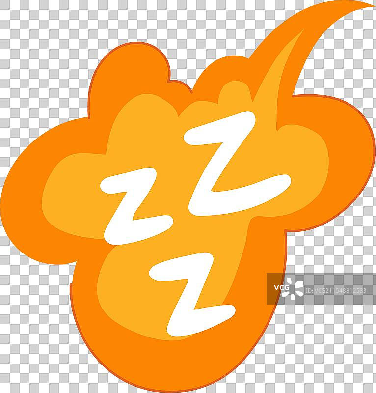 卡通睡觉时间，发出呼噜声zzz图片素材