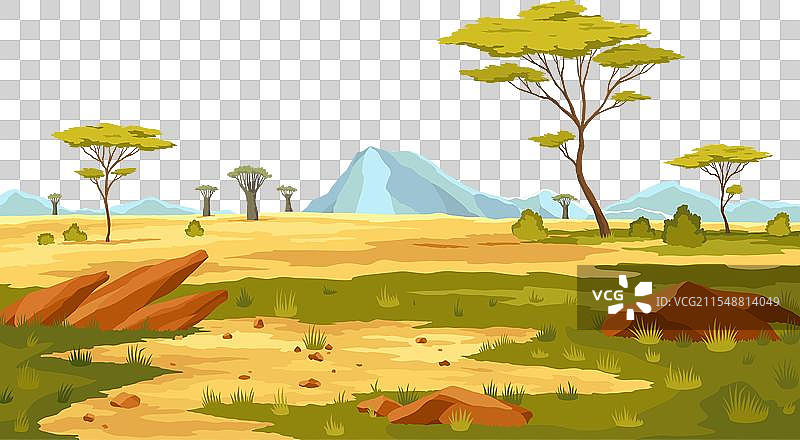 非洲草原风光，非洲的野生自然图片素材