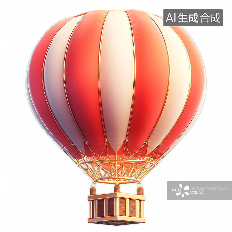 【AI数字艺术】热气球、情人节、庆祝、卡通、C4D、图标、可爱图片素材