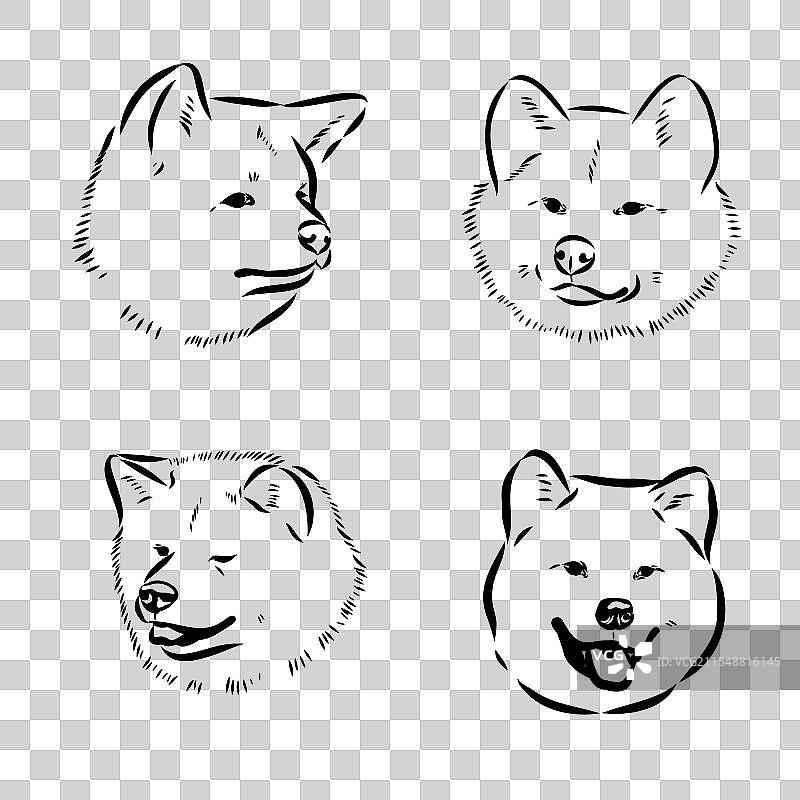 日本秋田犬轮廓图片素材