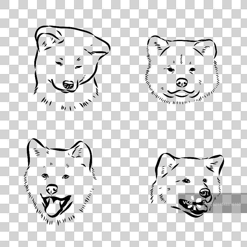 日本秋田犬轮廓图片素材