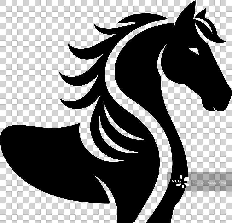 风格化的马剪影图片素材