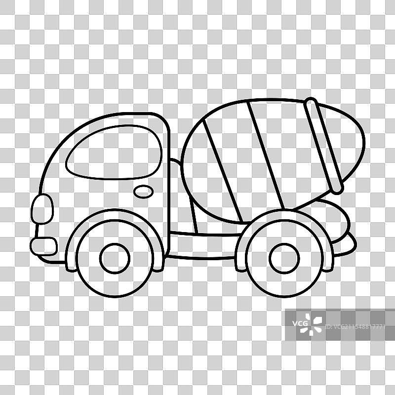 水泥搅拌车轮廓图片素材