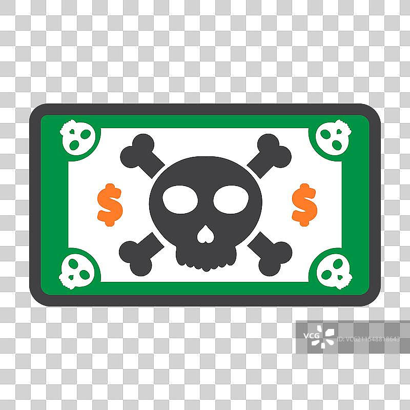 带有骷髅图标的钱币图片素材