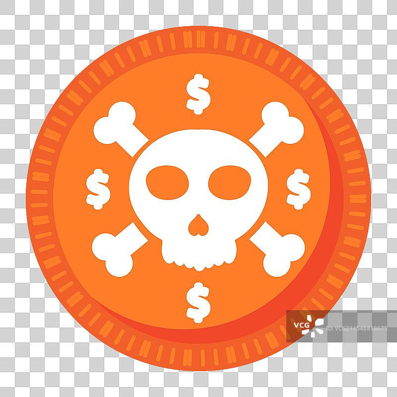 带有骷髅图标的钱币图片素材