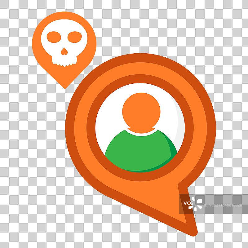 带有骷髅图标的聊天气泡图片素材