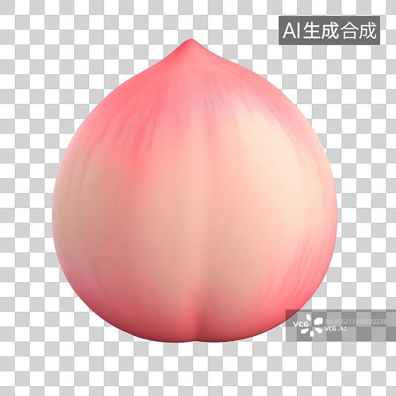 【AI数字艺术】3D渲染卡通水果，桃子，水蜜桃，仙桃免抠元素图片素材