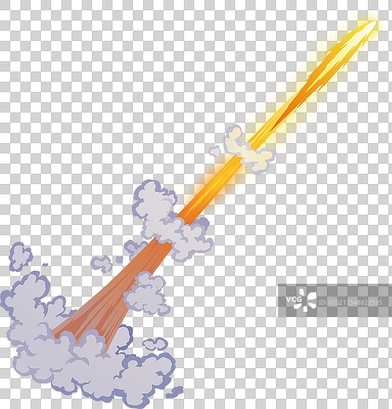 火箭发射时的烟雾和火焰轨迹图片素材