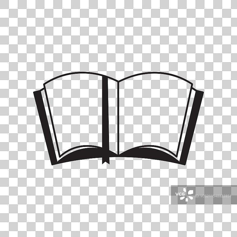 打开的书本图标，空白页阅读符号图形图片素材
