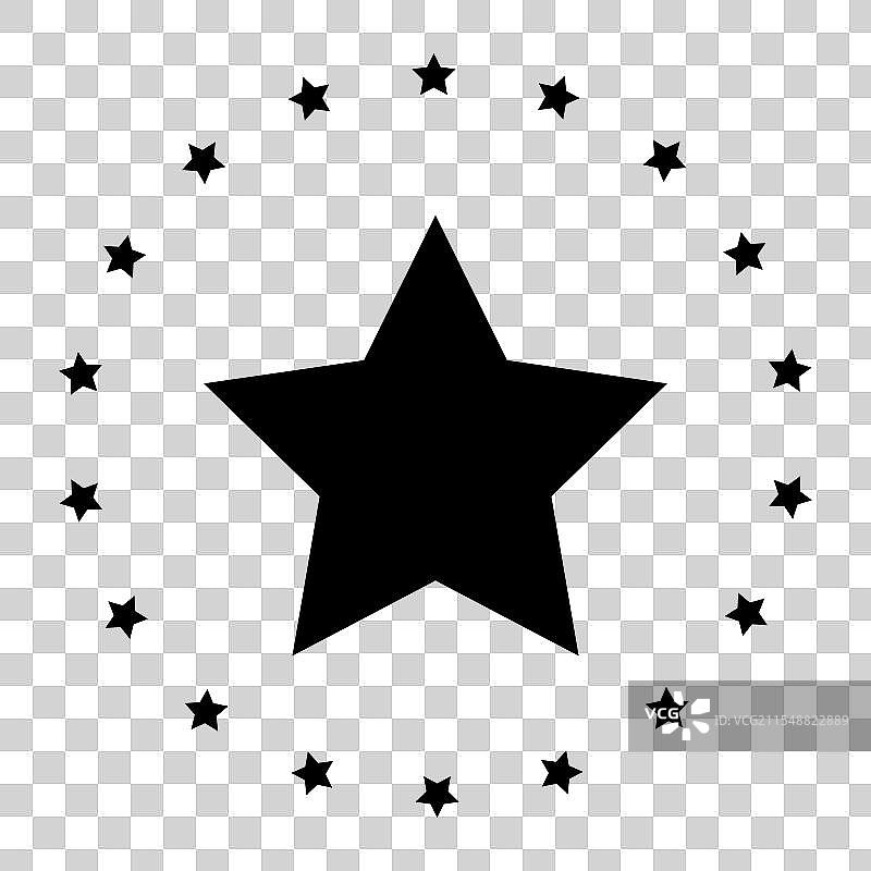 中央星星环绕的星星，象征着成功图片素材