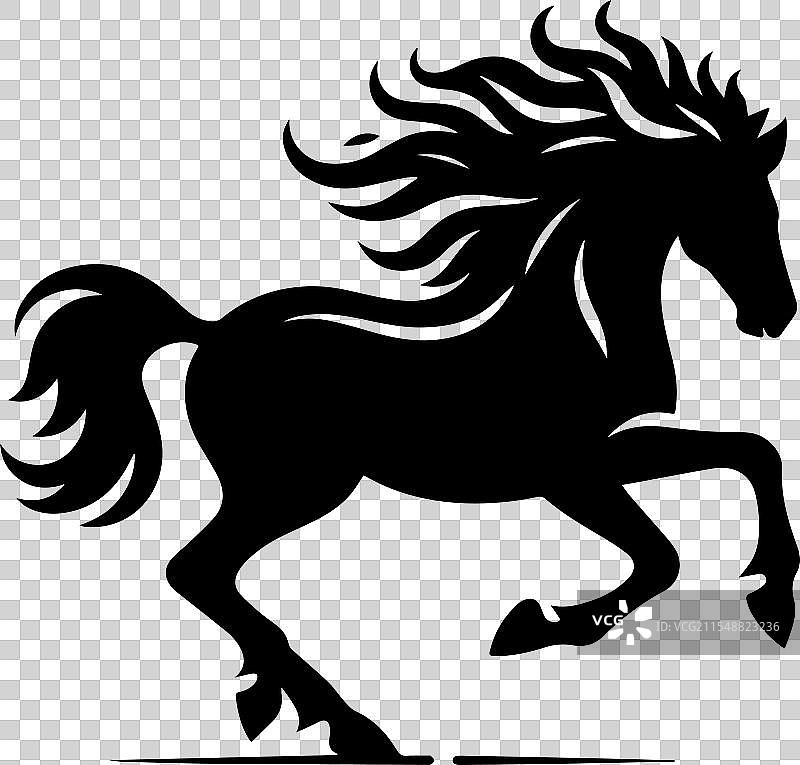 风格化的马轮廓图片素材