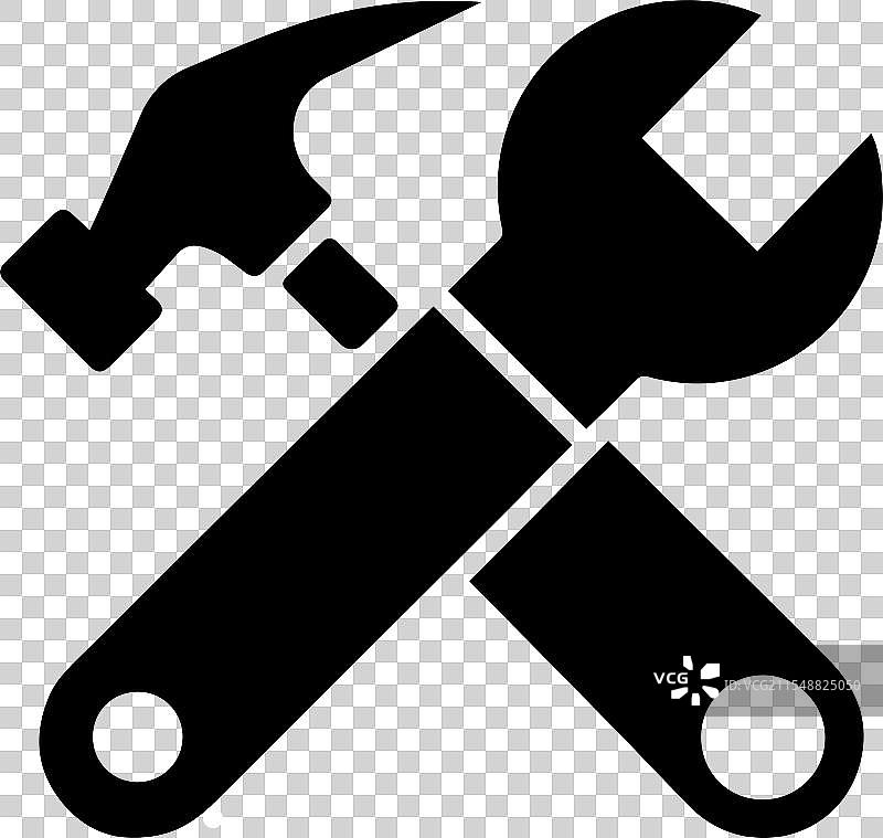 扳手和齿轮图标平面设计图片素材