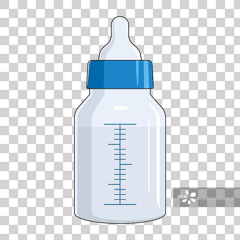 白色背景上的奶瓶和安抚奶嘴图片素材