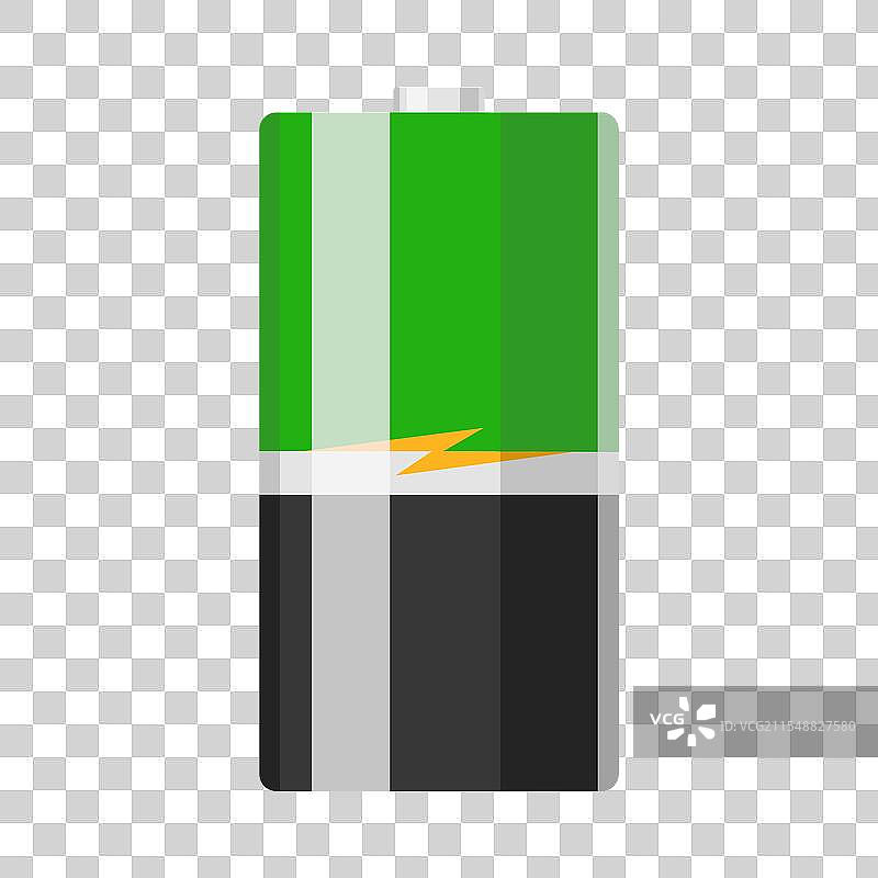 单个电池孤立在白色背景上图片素材