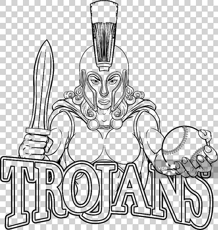 斯巴达特洛伊角斗士棒球女战士图片素材