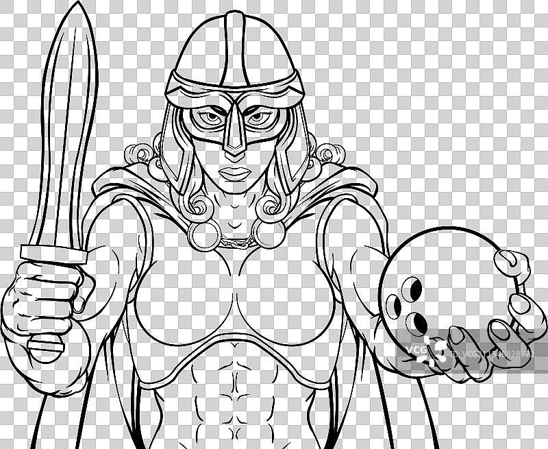 维京人 特洛伊人 凯尔特骑士 保龄球 战士女性图片素材