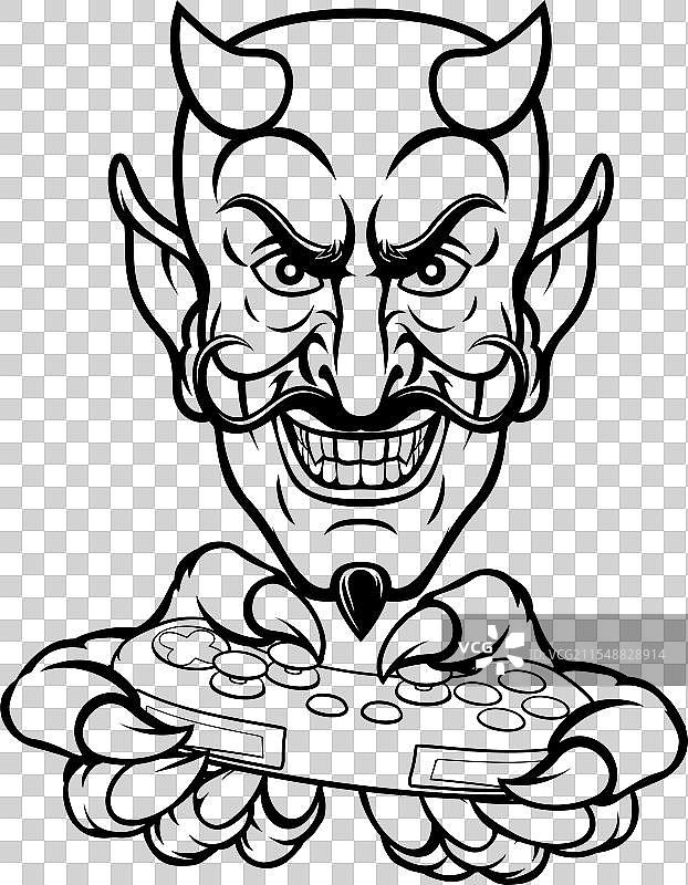 恶魔电子竞技运动员吉祥物图片素材