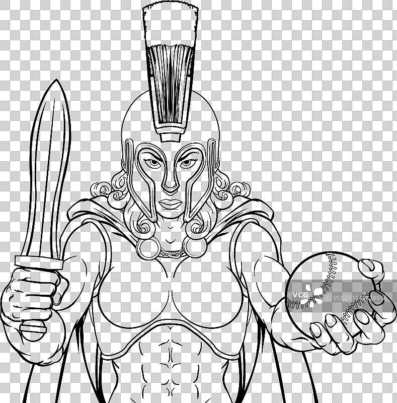 斯巴达特洛伊角斗士棒球女战士图片素材