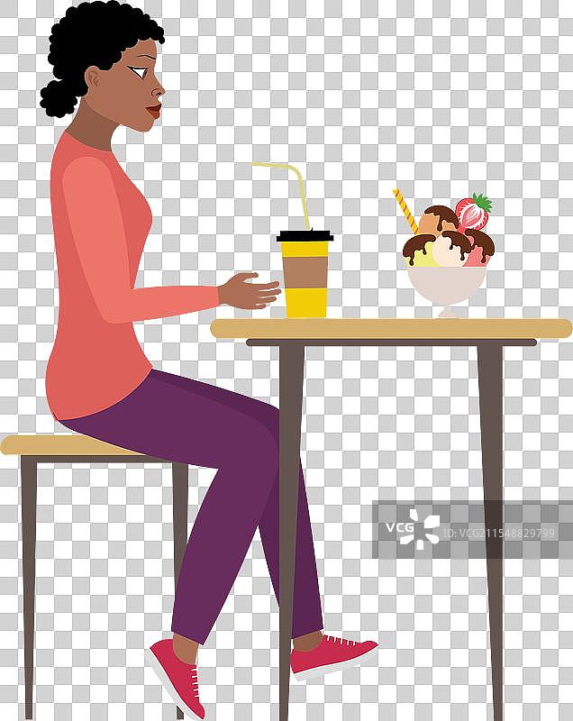 非洲裔美国女性坐着图片素材