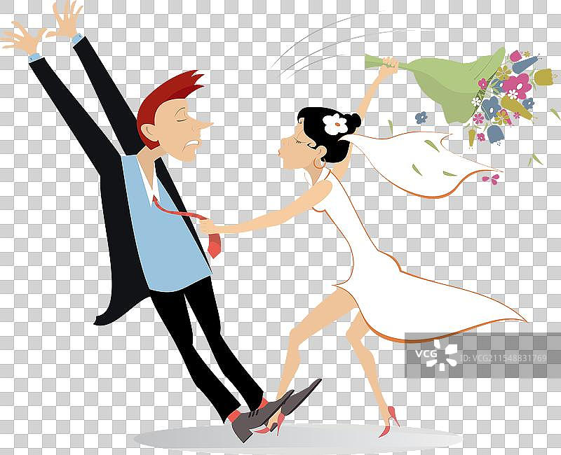 婚礼夫妇争吵和打斗图片素材