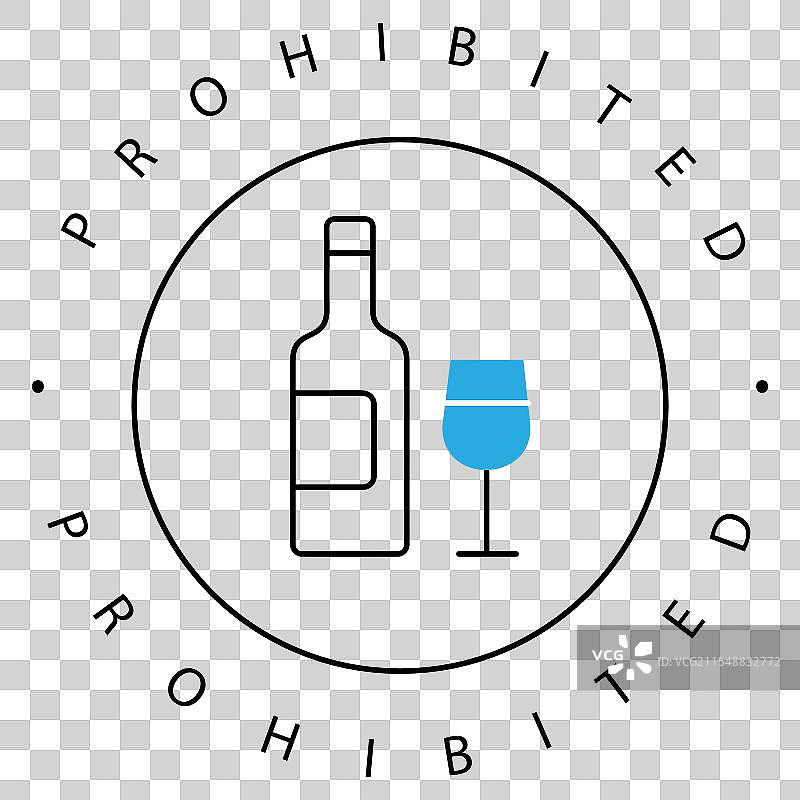 禁止饮酒的无酒精葡萄酒杯符号设计图片素材