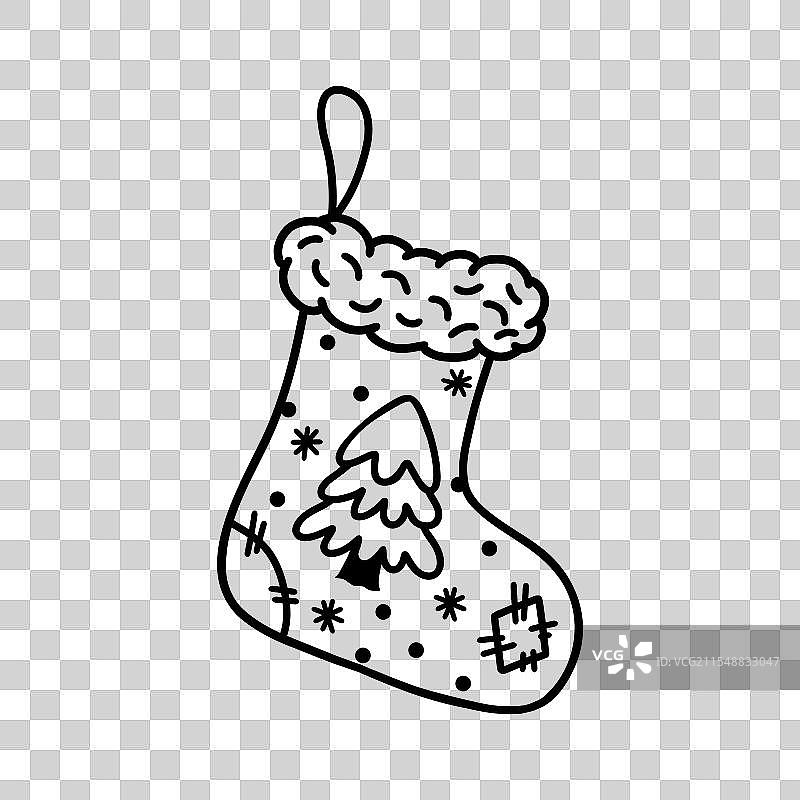 手绘圣诞袜作为礼物图片素材