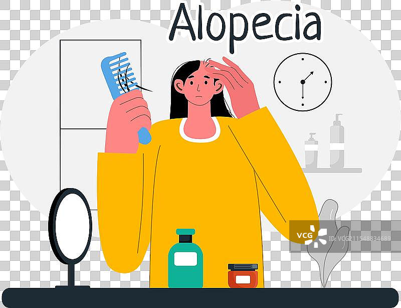 自身免疫性脱发导致的脱发症状图片素材