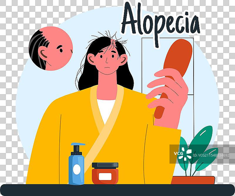 自身免疫性脱发导致的脱发症状图片素材