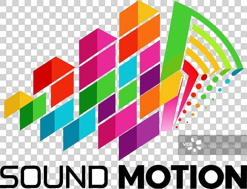 流畅的标志设计，代表声音的运动图片素材