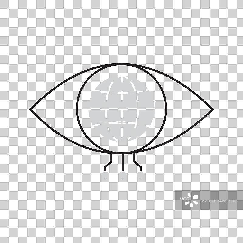 人工智能驱动的全球视觉识别眼睛图标图片素材