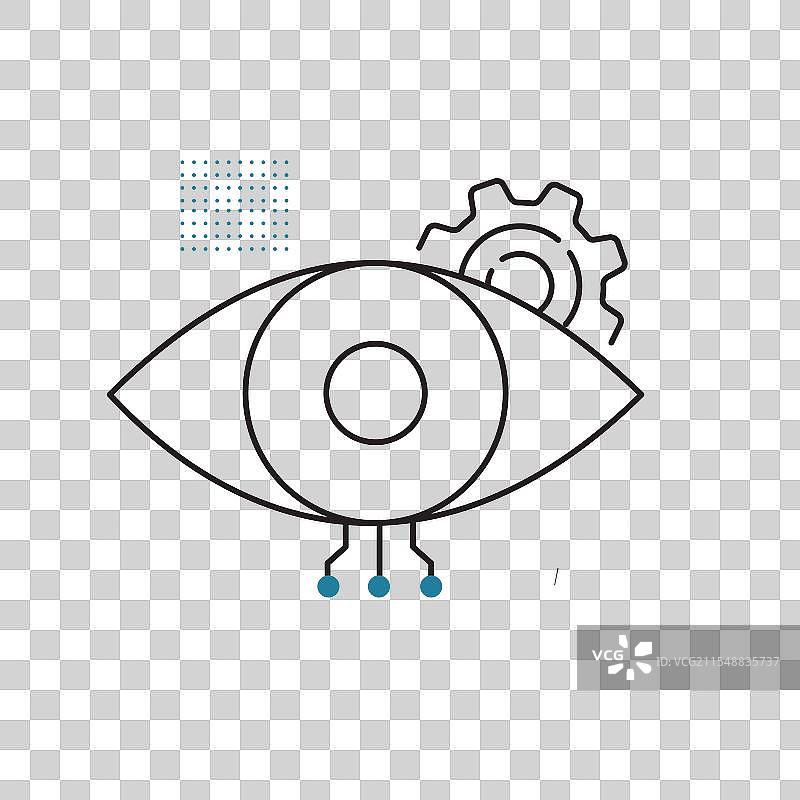 数字识别图标设计的人工智能视觉眼图片素材