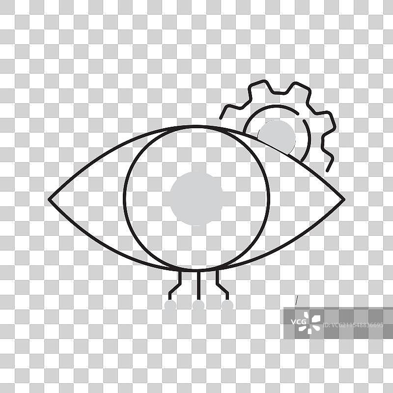 人工智能计算机视觉系统眼睛矢量图标设计图片素材