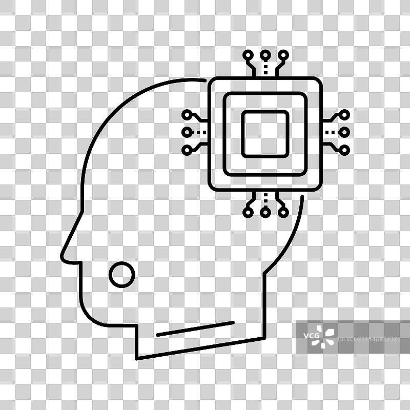 人机头部集成技术图标设计图片素材
