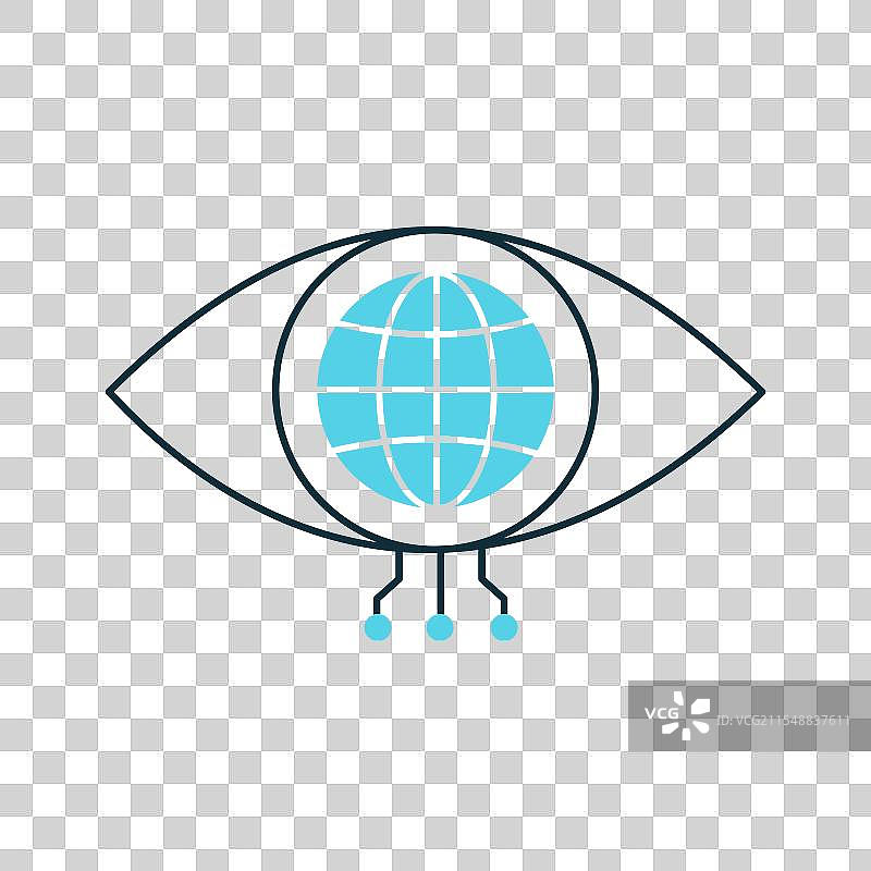 全球人工智能视觉识别系统图标图片素材