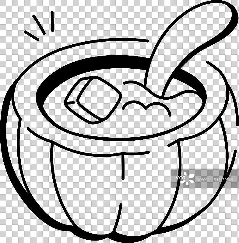 南瓜汤碗涂鸦图标图片素材