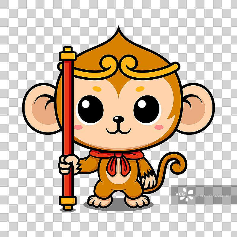 可爱的猴王卡通角色图片素材