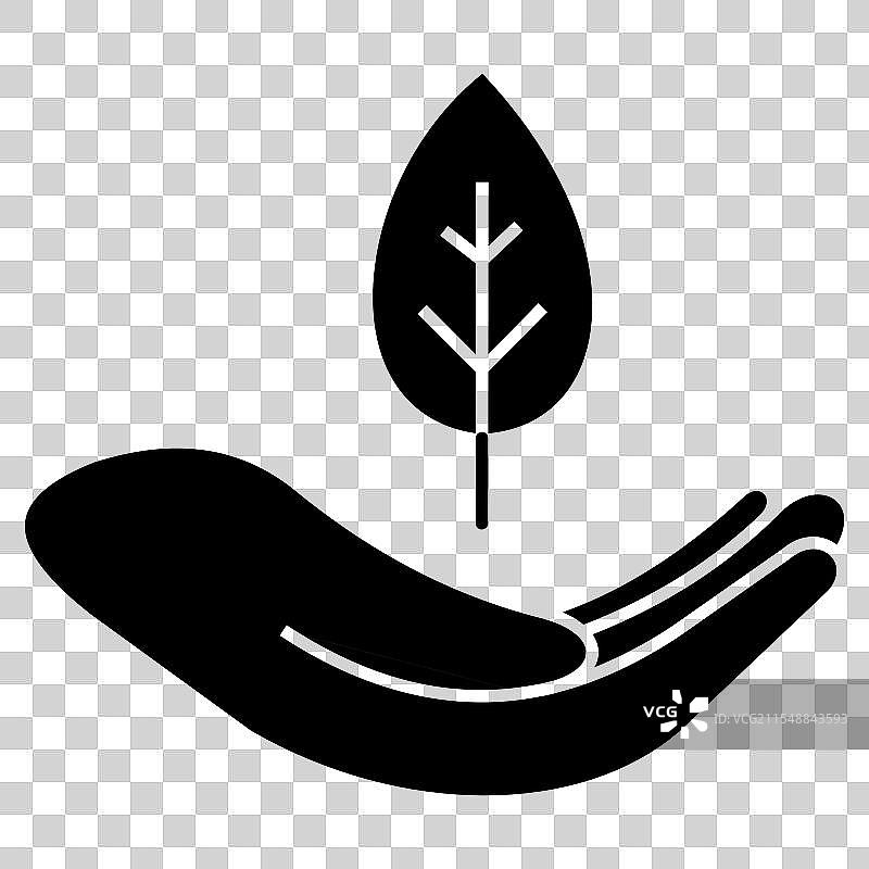 无硫酸盐绿色自然叶子图标设计图片素材