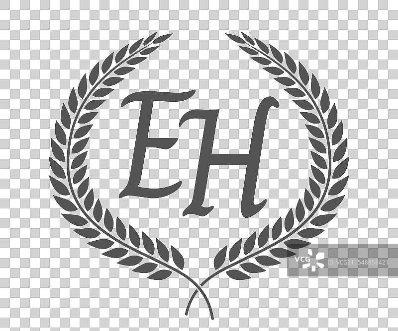 字母E和H的单字母组合标志设计图片素材