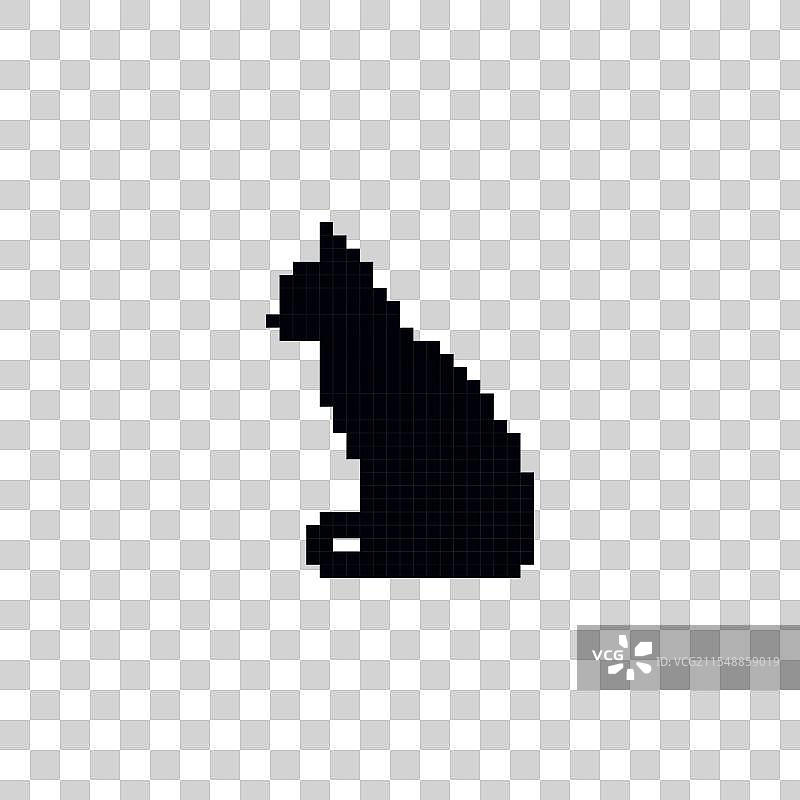 像素化的黑色猫轮廓图标图片素材