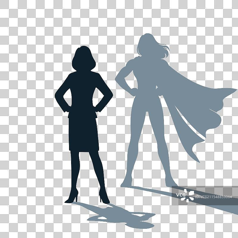 女商人超级英雄的影子图片素材