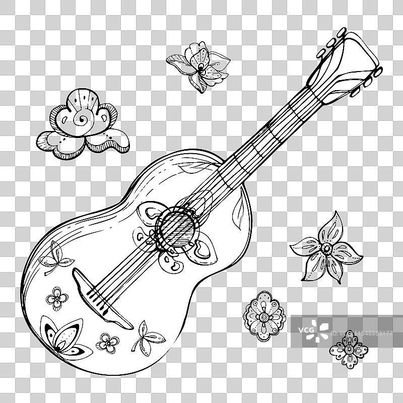 墨西哥西班牙吉他乐器图片素材