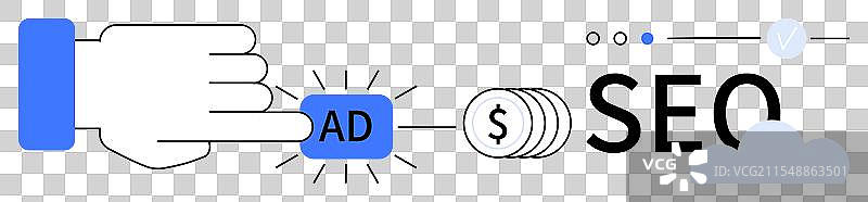 数字营销概念与按点击付费广告图片素材