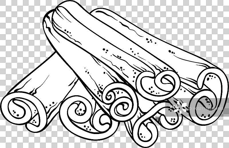 孤立的肉桂棒轮廓图片素材