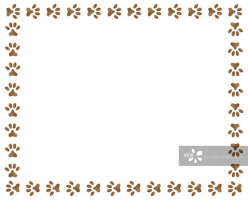 动物爪印边框模板图片素材