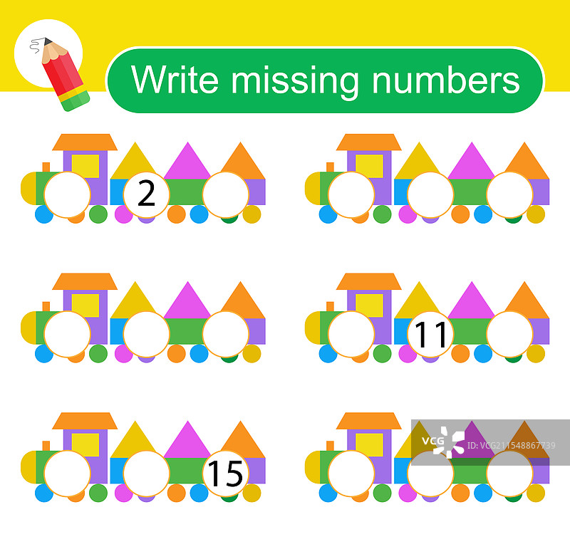 儿童数学活动页面图片素材