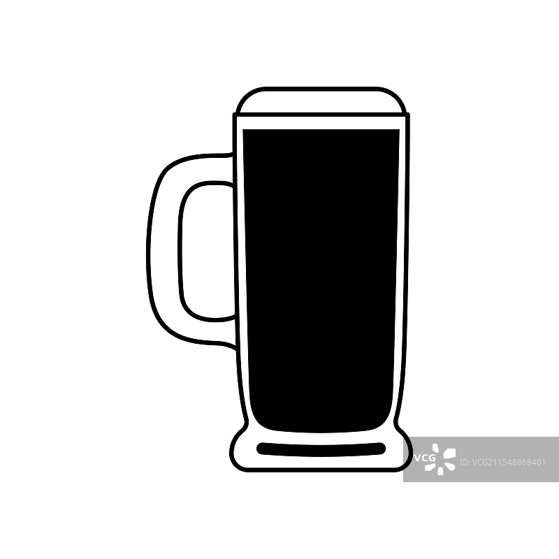 带把手的全啤酒杯剪影图片素材