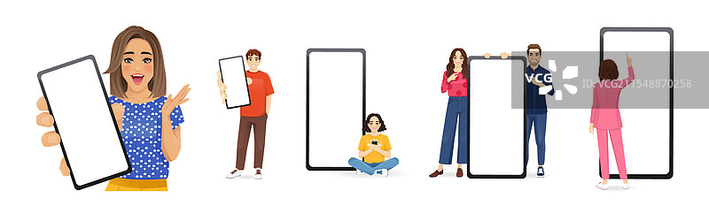 男女与手机设备图片素材